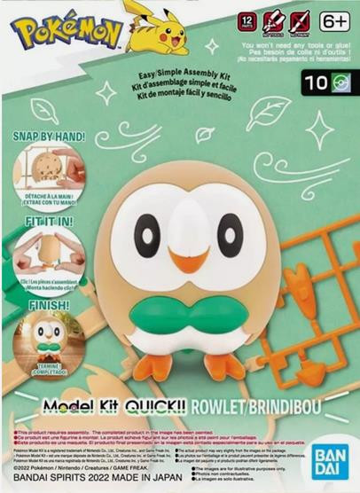 Bandai - Gundam Models - 10 Rowlet Pokemon Model Kit Quick - 2617945