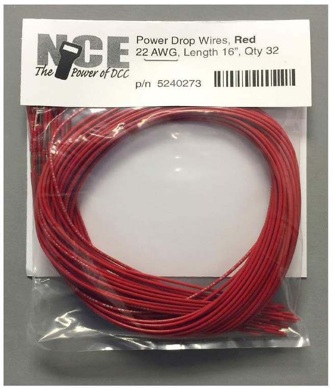 NCE Power for DCC - 22 Awg Power Drop Wires RED 32 - 273