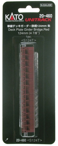 Kato - N Deck Girder Bridge Red 124mm - 20460