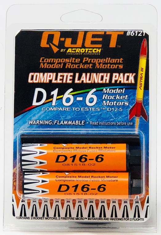 Quest Model Rockets - D16-6 Launch Packs 2pk - 6121