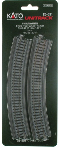 Kato - N Sgl Viaduct Curve R348 2pk - 20531