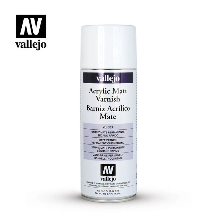 Vallejo Acrylic Paints - Matt Varnish Spray 400ml - 28531