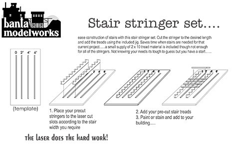 Banta Modelworks - O Stair Stringers - 728