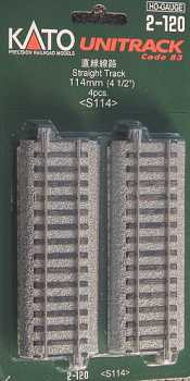 Kato - Ho 114mm 4 1/2 Straight Track - 2120