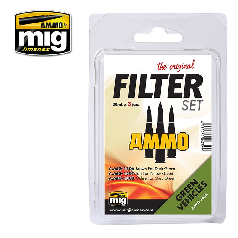 Mig Ammo Books - Filter Set for Green Vehicles Set - 7452