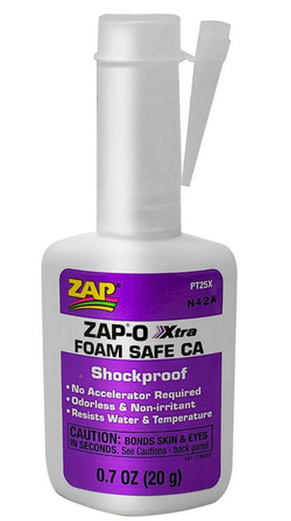 Pacer Glues - Zap-O Foam Safe CA No Kicker Formula .7o - 25X