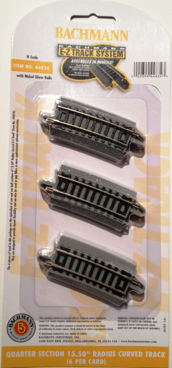 Bachmann - N 15.50' Radius Qtr Section - 44834