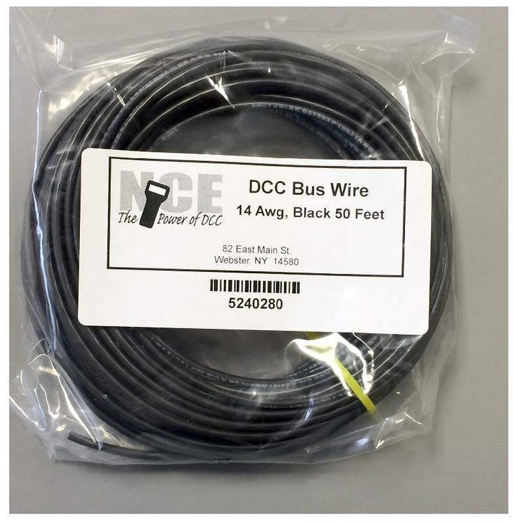 NCE Power for DCC - 14 Awg Dcc Main Bus Wire Blk50 - 280