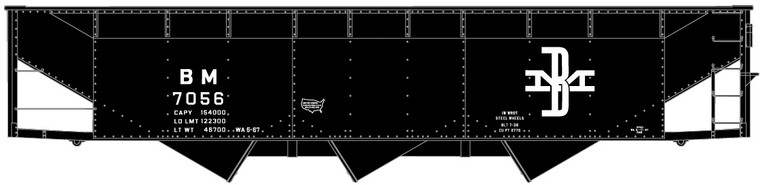 Accurail - Ho 70ton Trpl Hopper B&M - 7542