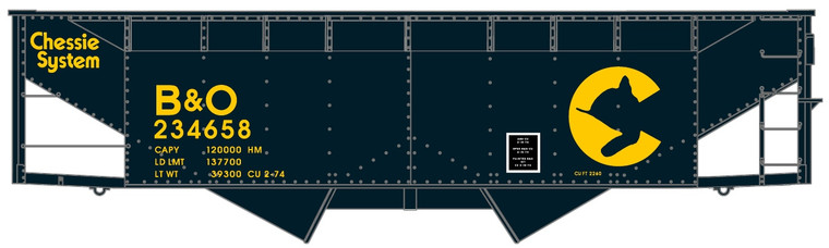 Accurail - Ho 50t Os Twin Hopper Ches/B&O - 7739