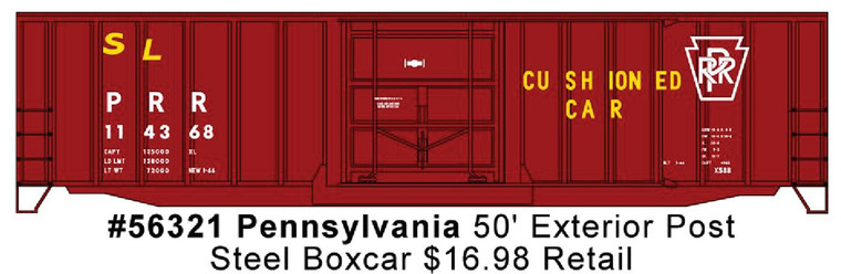 Accurail - Ho 50'Ext Steel Boxcar Prr - 56321