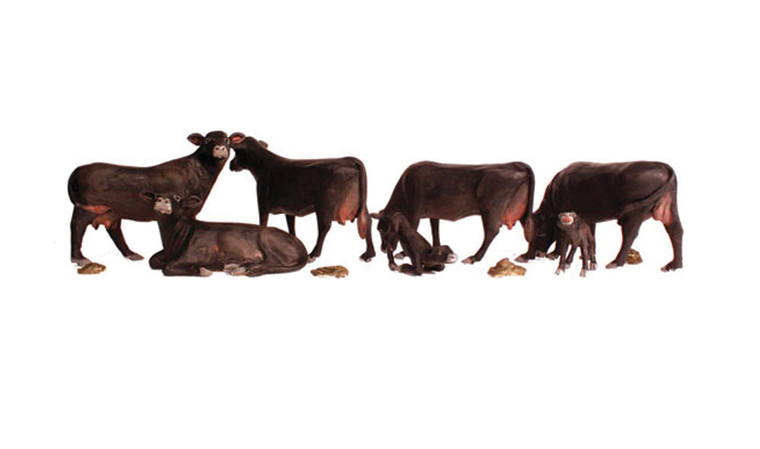 Woodland Scenics - N Black Angus Cows - 2217