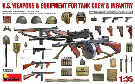 Mini Art Models - WWII US Tank Crew & Infantry w/ 1:35 - 35334