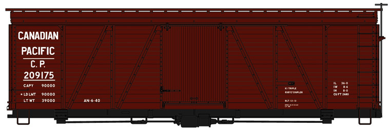Accurail - Ho 36'Fowler Wood Boxcar Cp - 1155
