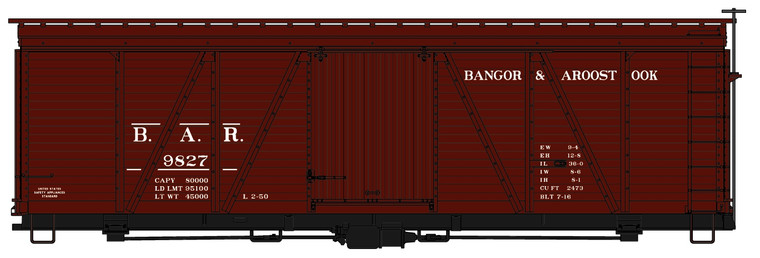 Accurail - Ho 36'Fowler Wood Boxcar B&A - 1156