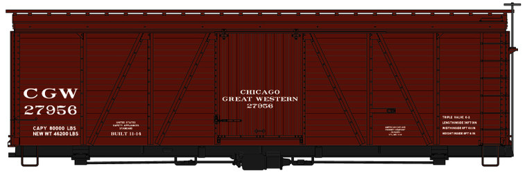 Accurail - Ho 36'Fowler Wood Boxcar Cgw - 1157