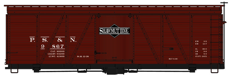Accurail - Ho 36'Fowler Wood Boxcar PS&N - 1177