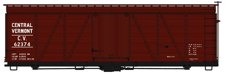 Accurail - Ho 36'Fowler Wood Boxcar CV - 1179