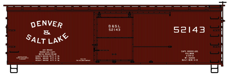 Accurail - Ho 36'DS Wood Boxcar D&SL - 1408
