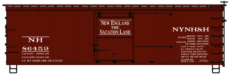 Accurail - Ho 36' Dbl Sht Wood Boxcar Nh - 1703
