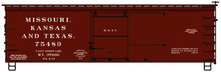 Accurail - Ho 36'Ds Wood Boxcar Mkt - 1705