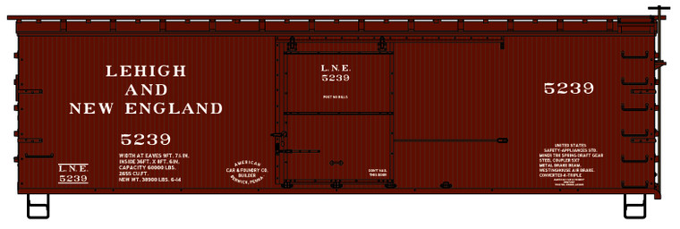 Accurail - Ho 36' Ds Wood Boxcar L&Ne - 1707