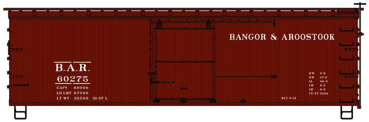 Accurail - Ho 36'DS Wood Boxcar BAR - 1713