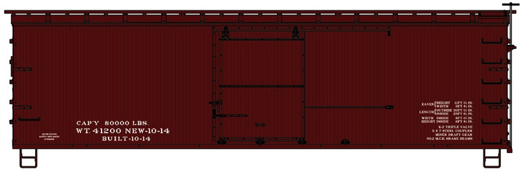 Accurail - Ho 36'Dbl Sht Wood Boxcar Data - 1798