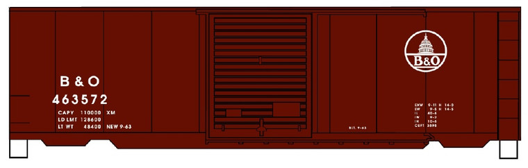 Accurail - Ho 40' Ps-1 Boxcar B&O 463572 - 3457