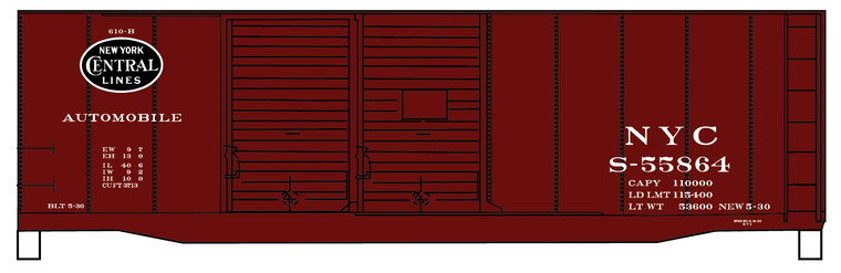 Accurail - Ho 40' Dbl Door Boxcar NYC - 3640