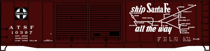 Accurail - Ho Dd 50'Steel Boxcar Atsf - 5238