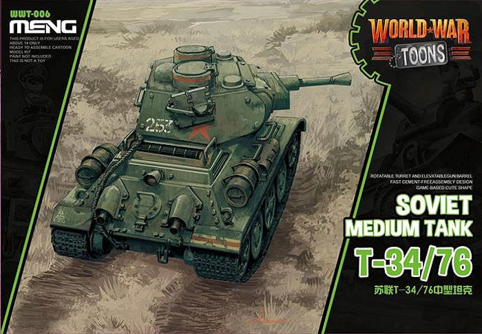 Meng Models - Soviet Med Toon Tank T-34/76 - WWT006