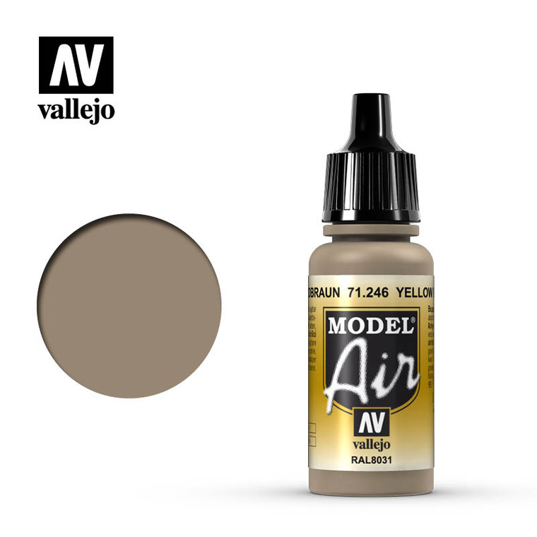 Vallejo Acrylic Paints - Mod Air Yellow Brown 17ml 6p - 71246