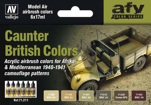 Vallejo Acrylic Paints - British Caunter Colors PaintSt - 71211