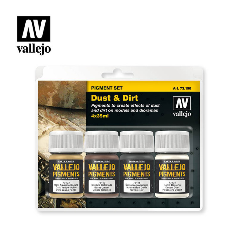 Vallejo Acrylic Paints - Dust + Dirt Pigment Set - 73190