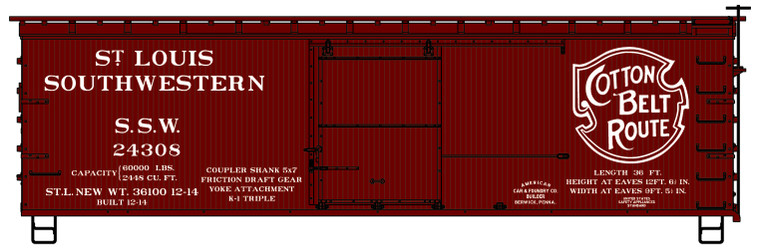 Accurail - Ho 36'DS Wood Boxcar SSW CB - 1314