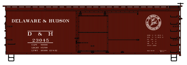 Accurail - Ho 36'DS Wood Boxcar D&H - 1410