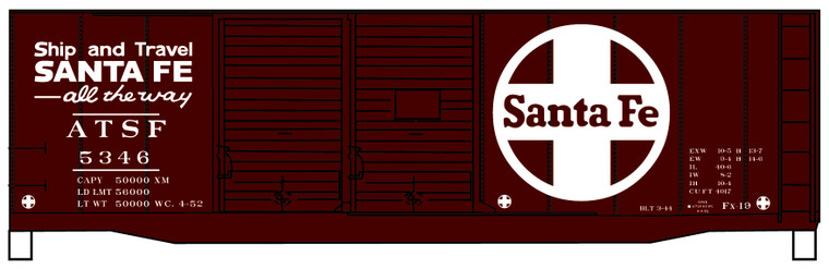 Accurail - Ho 40'Dd Steel Boxcar Atsf - 3635