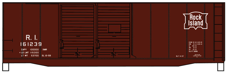 Accurail - Ho 40' Dbl Door Boxcar RI - 3643