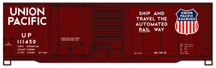 Accurail - Ho 40' Combin Door Steel Bx Up - 3818