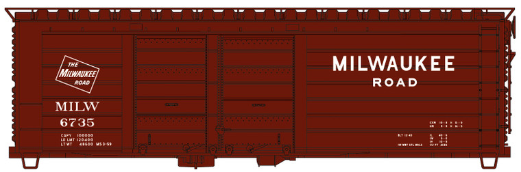 Accurail - Ho 40'Rib-Side DD Boxcar Milw - 3983