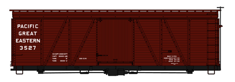 Accurail - Ho 36'Fowler Wood Boxcar PGE - 11601