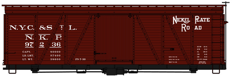 Accurail - HO 36' Fowler Wood Boxcar NKP - 81401