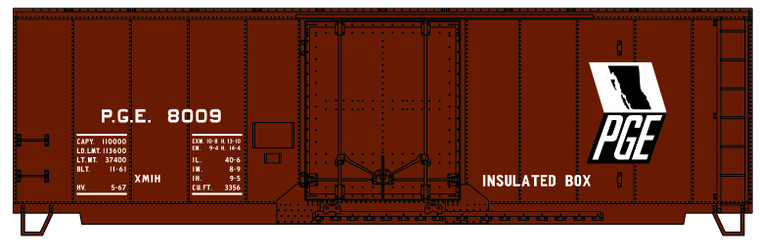 Accurail - 40' Insulated Steel Boxcar PGE - 3135