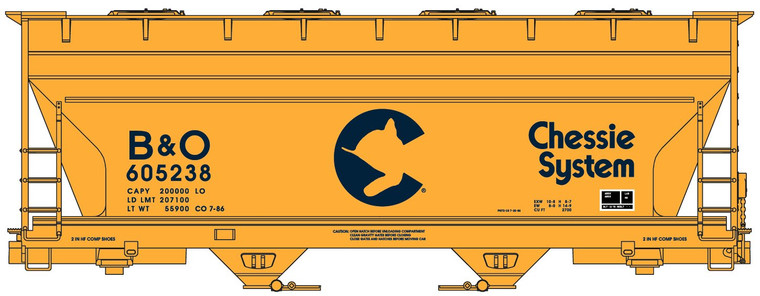 Accurail - Ho 2-Bay ACF Cvd Hopper B&O - 2210