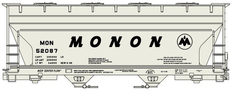 Accurail - HO 2 Bay ACF Covered Hopper Monon - 81511