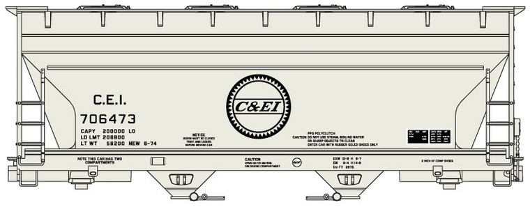 Accurail - HO 2 Bay ACF Covered Hopper C&EI - 81513