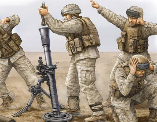 Trumpeter Models - Usmc M252 Mortar Crew 1:35 - 423
