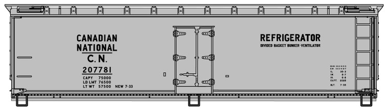Accurail - HO 40'Wood Refrig Car CN - 4855