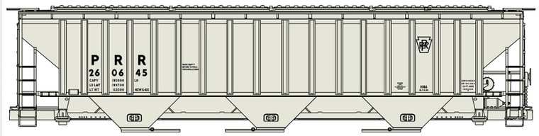 Accurail - Ho Ps 3-Bay Cvd Hopper Prr - 6532